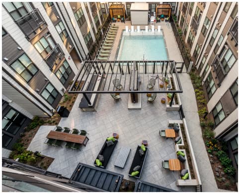 Outdoor pool and courtyard at The Point at Ridgeline
