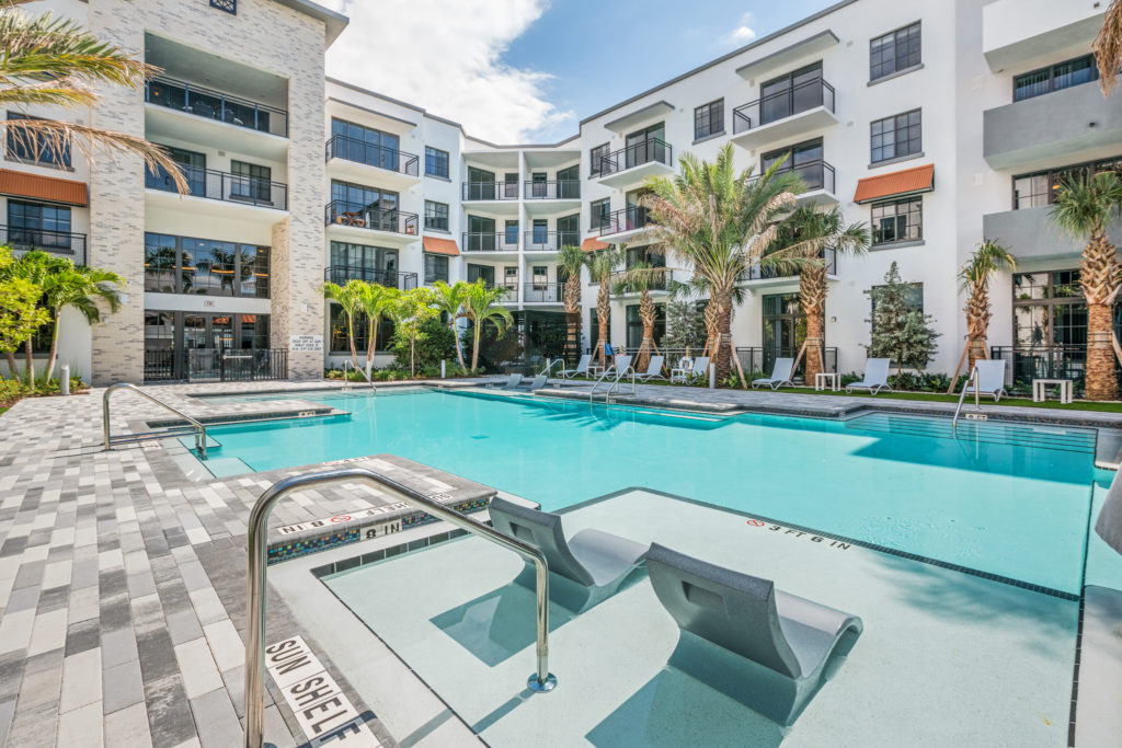 Outdoor pool at The Point at District Flats