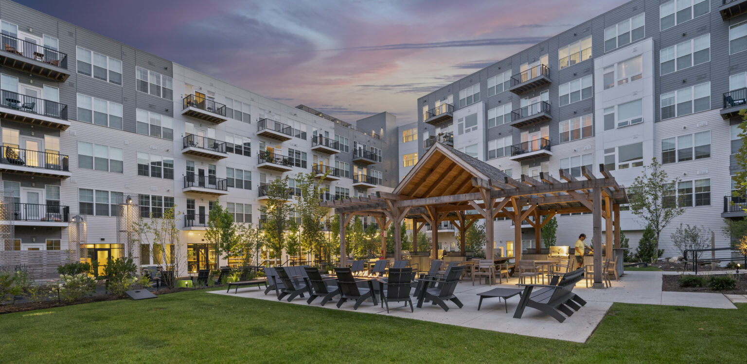 Outdoor courtyard at The Point at Green District