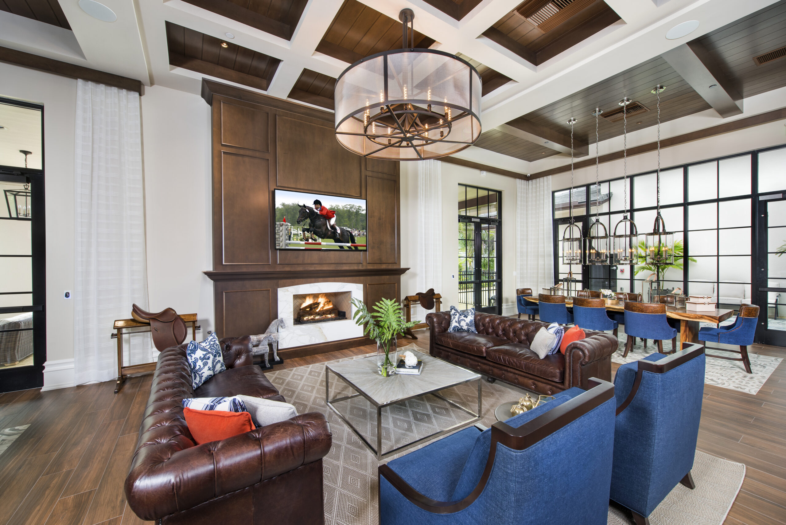 Elegant clubroom at The Point at Southern Boulevard