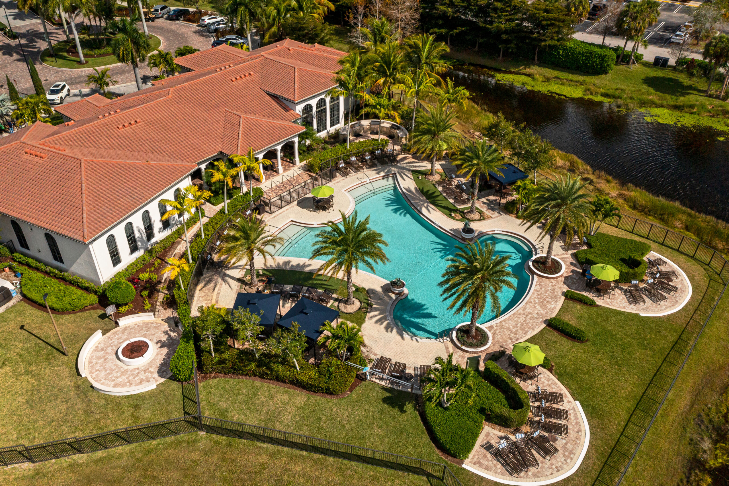 Aerial photo of outdoor pool at The Point at Royal Palm Beach