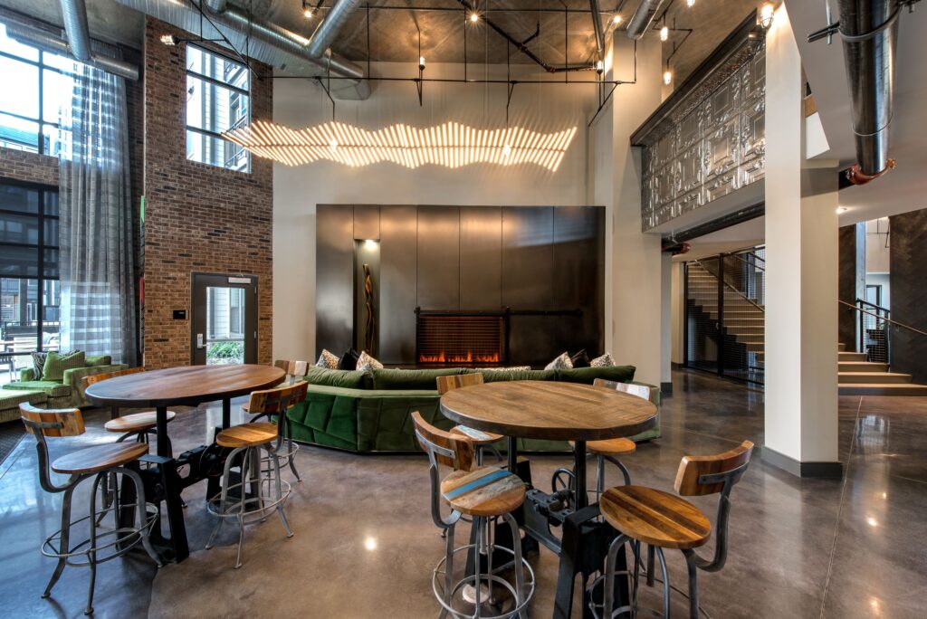 Community clubroom at The Point at Ridgeline