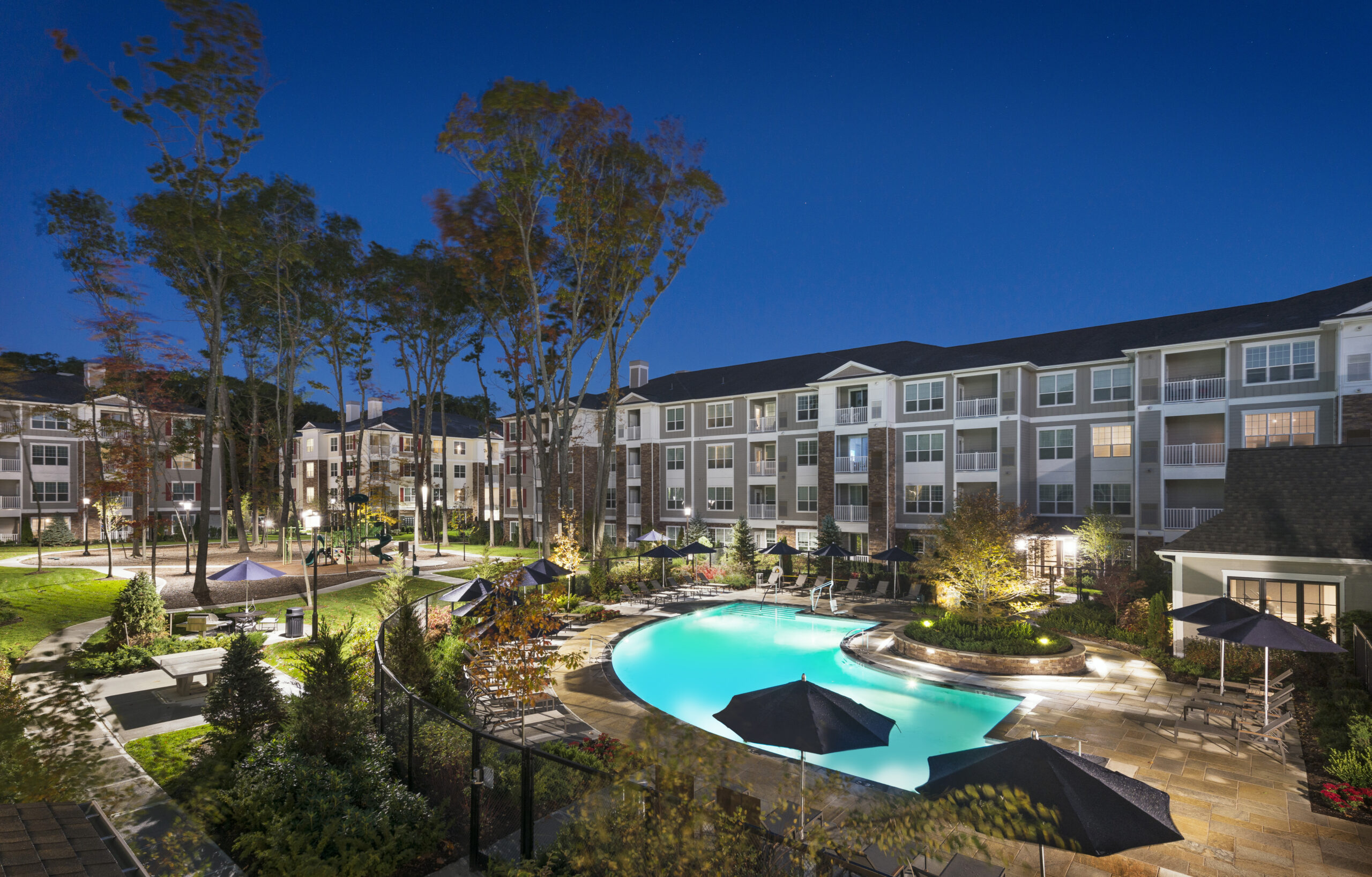 Outdoor pool at The Point at Merrimack River