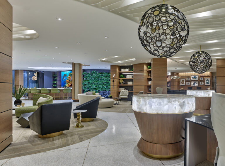 Modern lobby at The Point at Downingtown